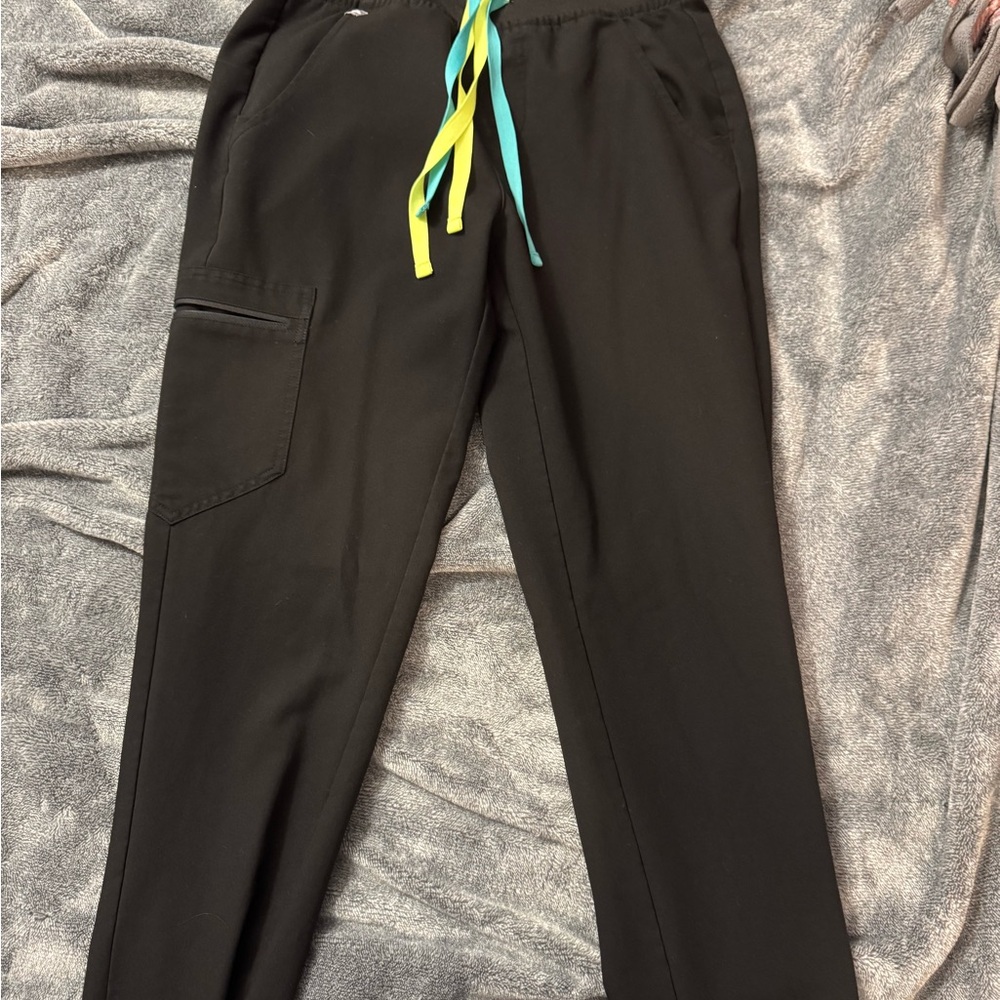Figs Black Joggers with Elastic Waistband